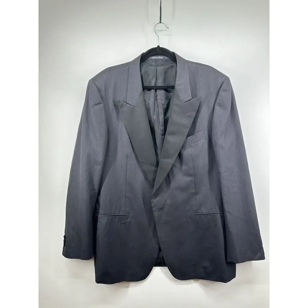 Ermenegildo Zegna Bashford Tuxedo Blazer Mens 56 Wool Silk 1 Button Jacket Black
